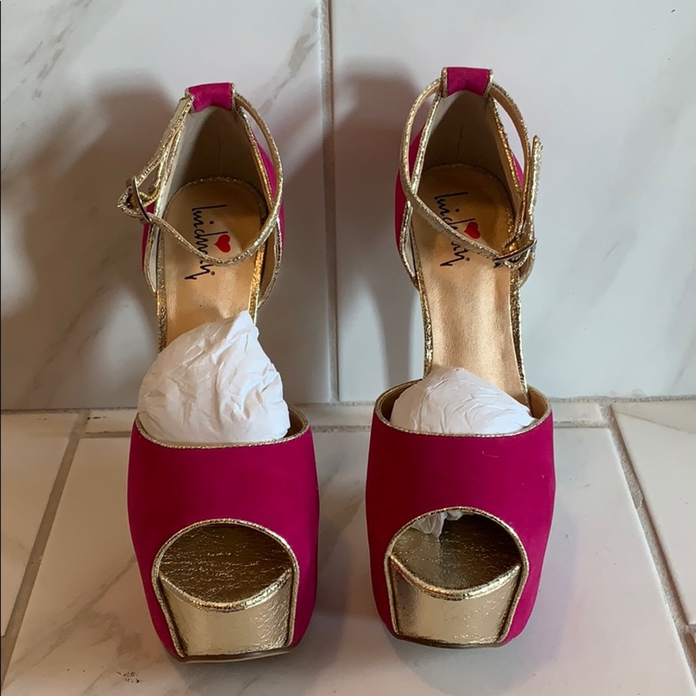 Fuchsia Suede Heels